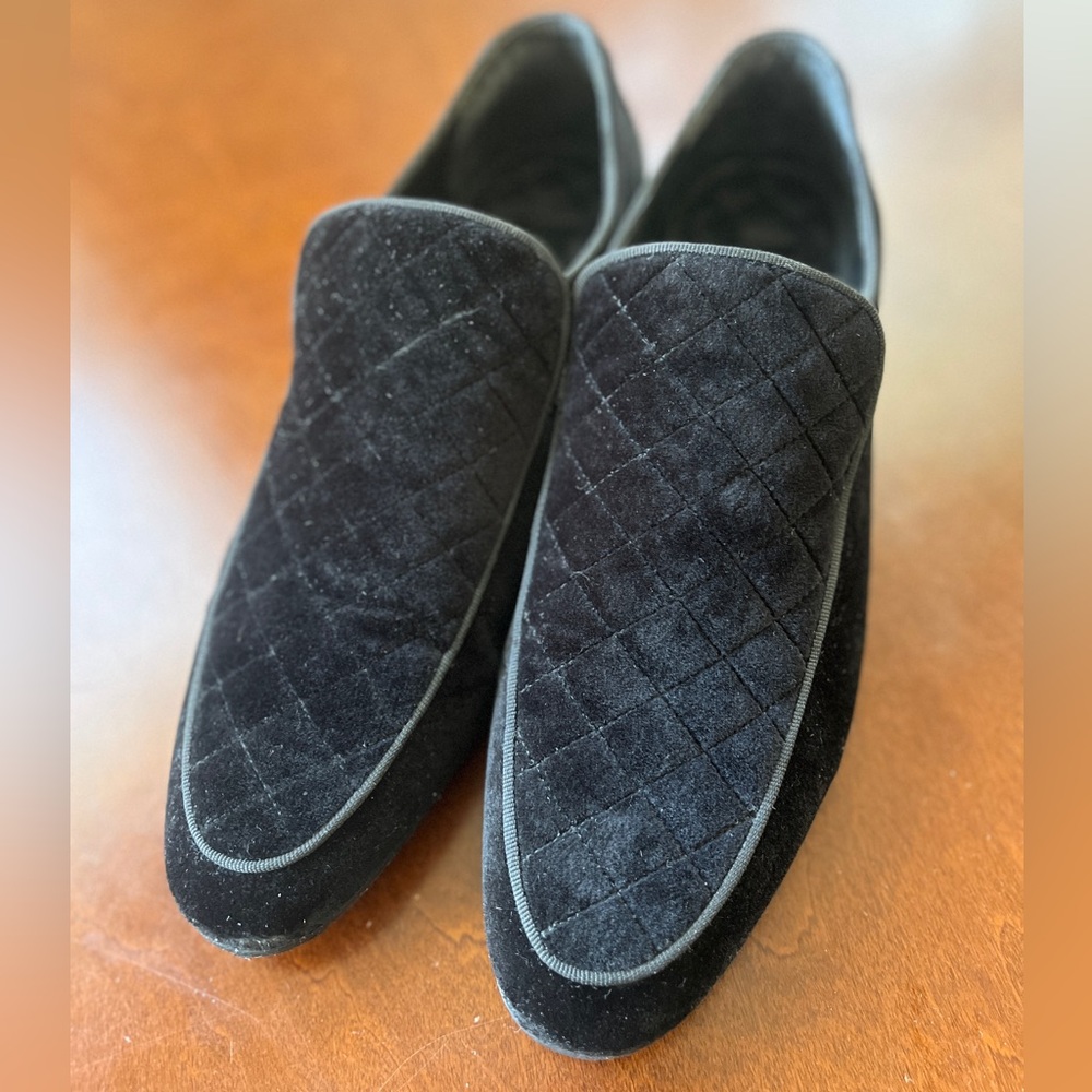 Men’s Size 12 Aldo Black Slip-On Loafers with Quilted Design
